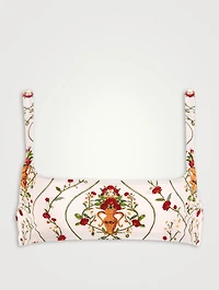 Ricino Squareneck Swim Top Floral Amphora Print