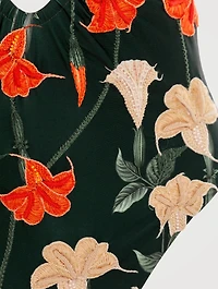 Mejorana Cut-Out One-Piece Swimsuit Floral Print
