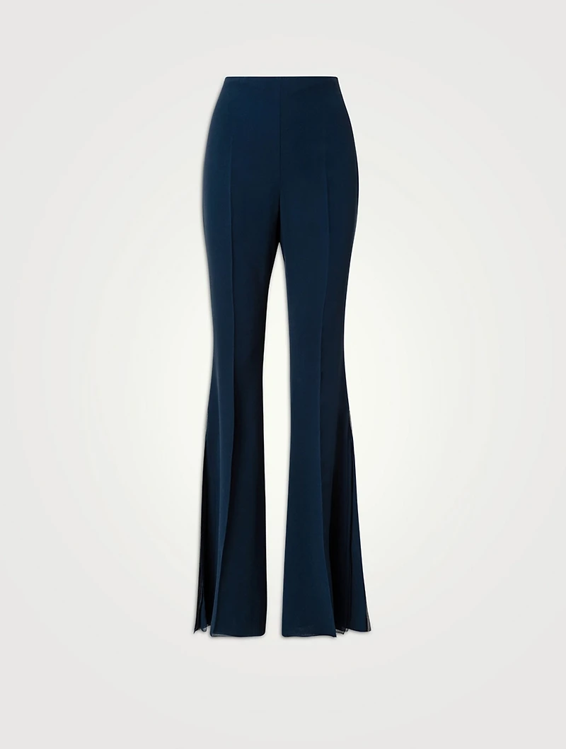 Faralda Silk Georgette Bootcut Trousers