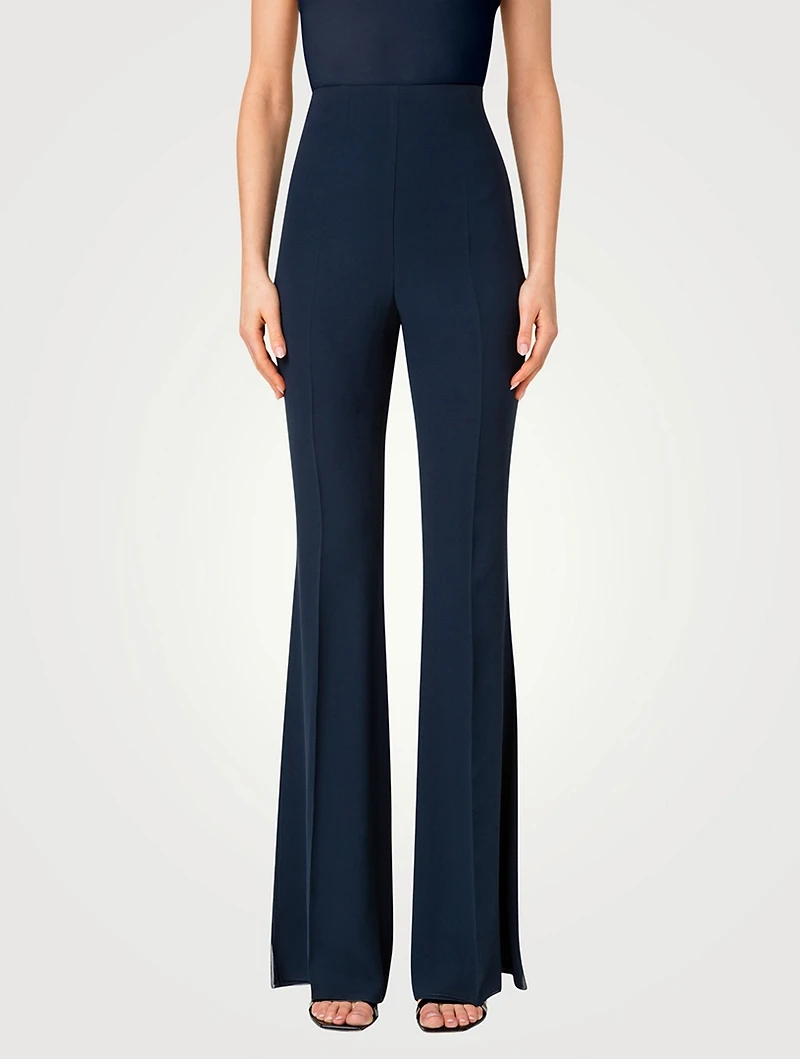 Faralda Silk Georgette Bootcut Trousers