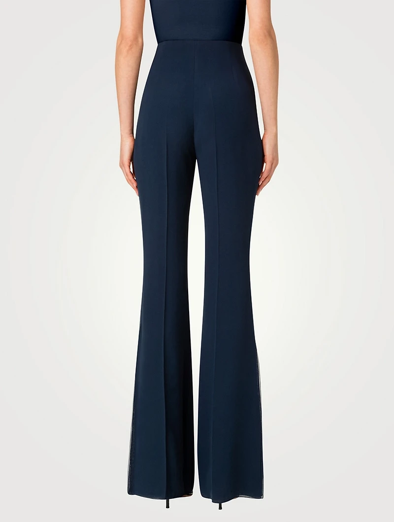 Faralda Silk Georgette Bootcut Trousers