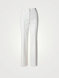 Farid Cotton Silk Double-Face Bootcut Trousers
