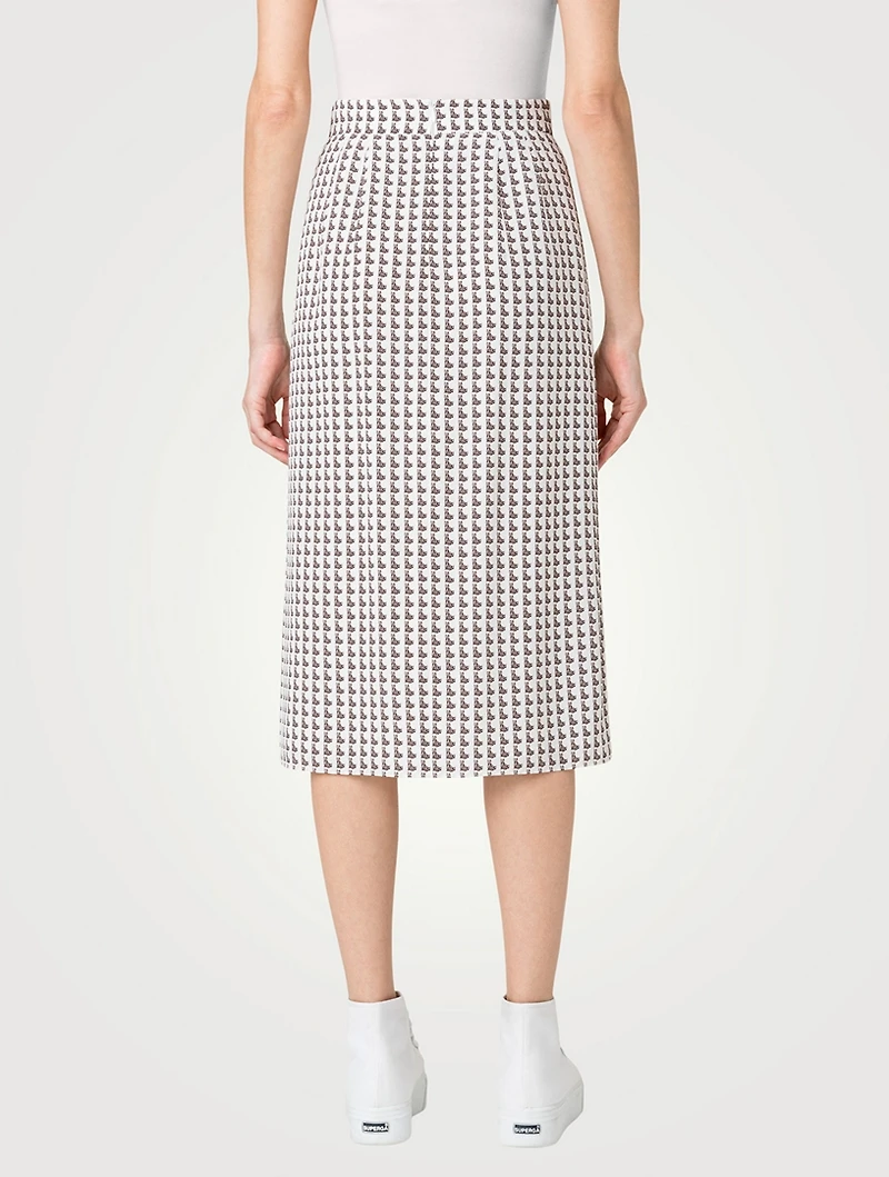 Silk Crêpe Midi Skirt Emma Print