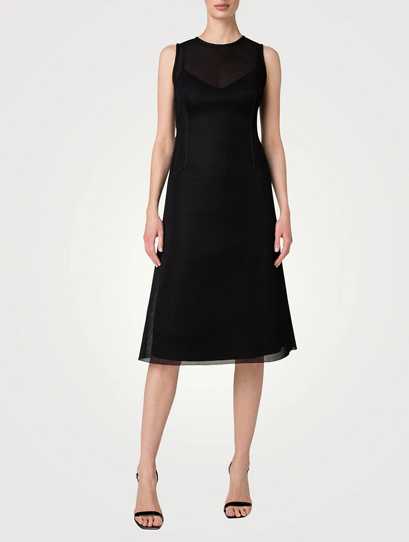 Techno Grid Midi Dress