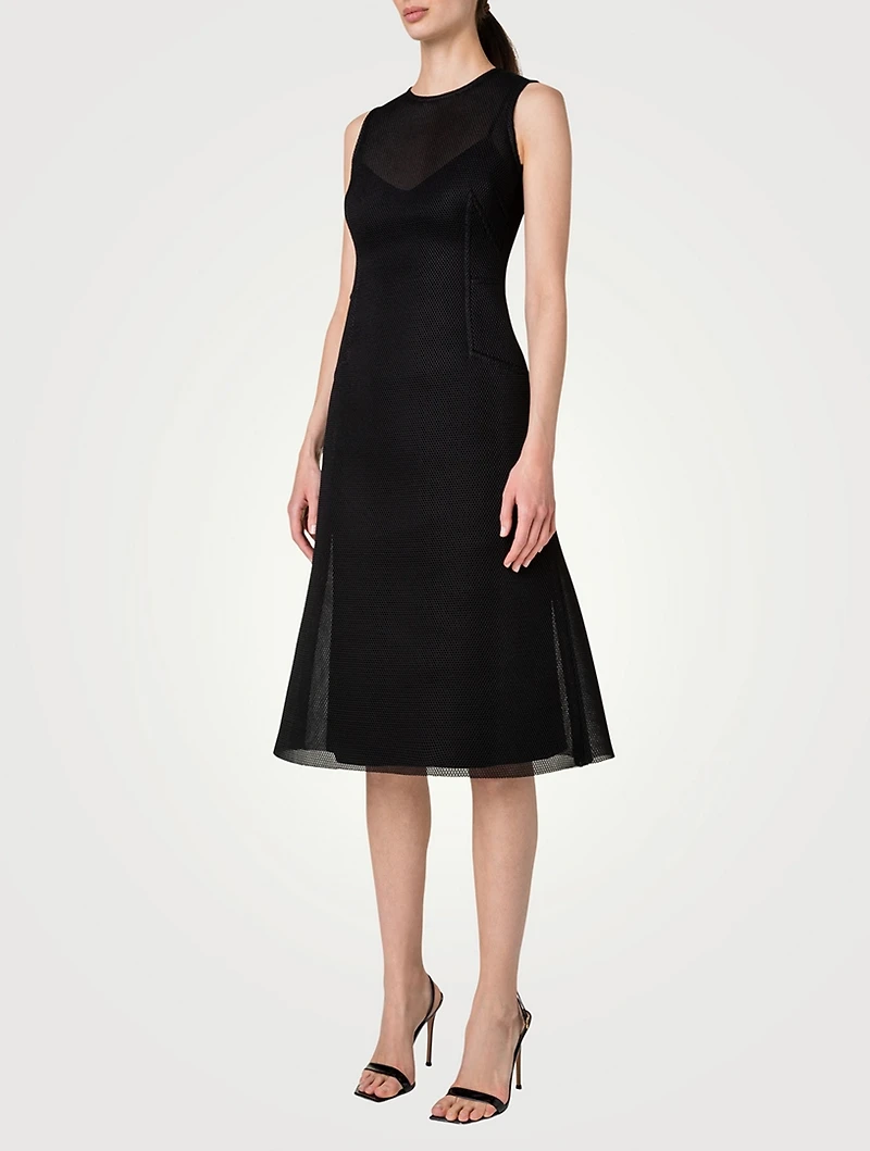 Techno Grid Midi Dress