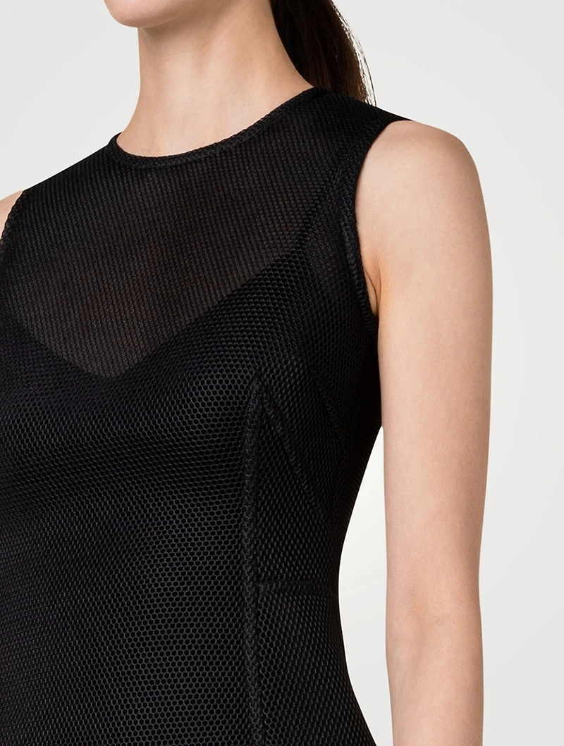 Techno Grid Midi Dress