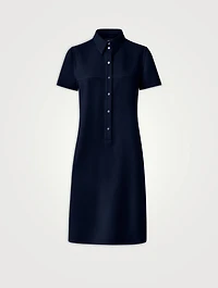 Cotton Silk Stretch Double-Face Polo Dress