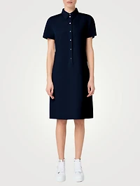 Cotton Silk Stretch Double-Face Polo Dress