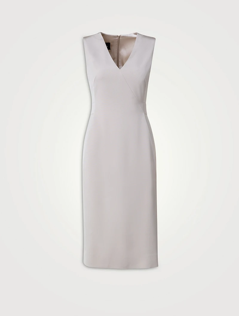 Stretch Silk Crêpe Sheath Dress
