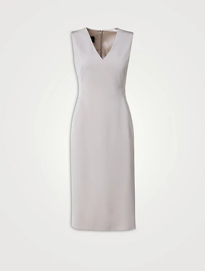 Stretch Silk Crêpe Sheath Dress