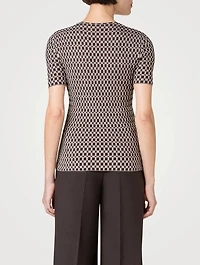 Check Jacquard Silk Sweater