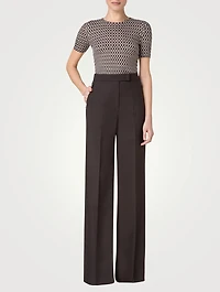 Check Jacquard Silk Sweater