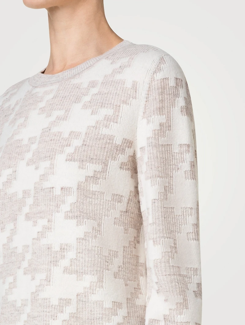 Houndstooth Jacquard Sweater