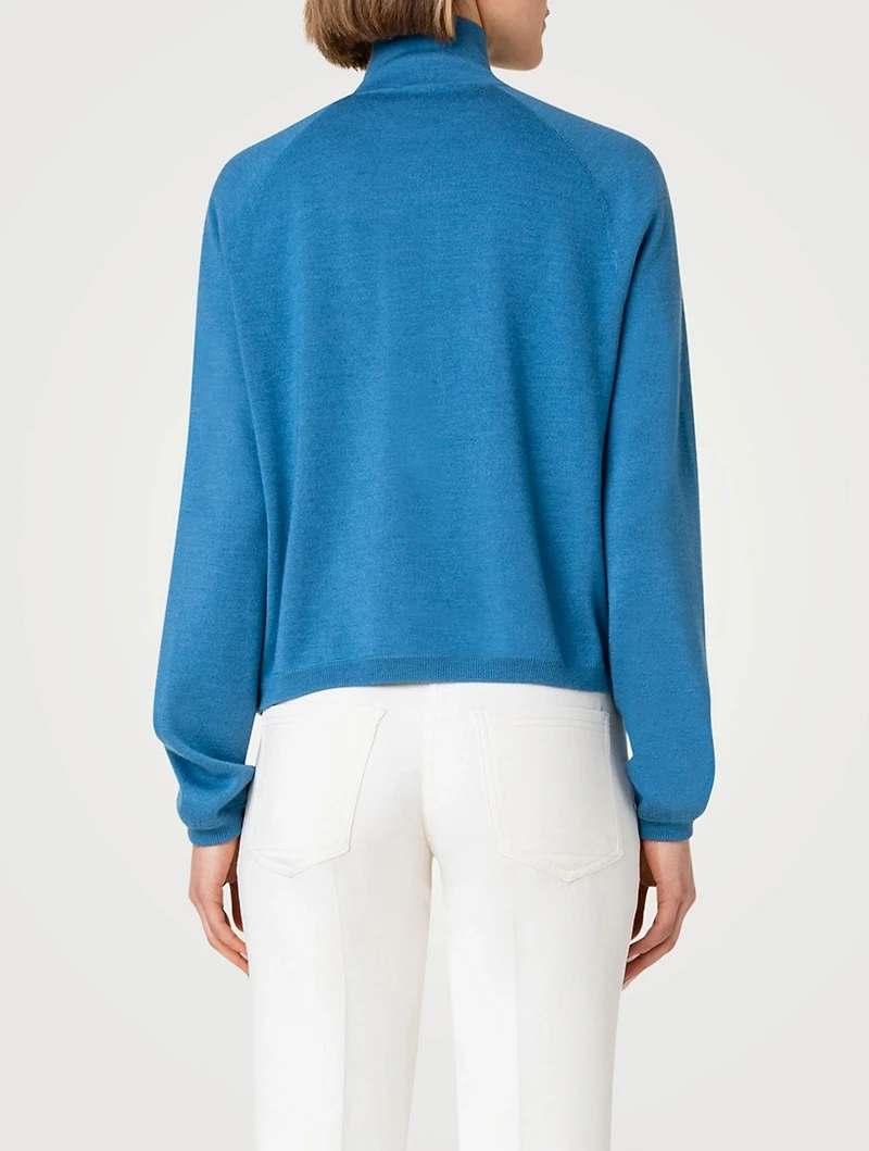 Reversible Wool Silk Stretch Double-Face Cardigan