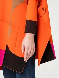 Reversible Composed Letters Intarsia Cashmere Double-Face Cape