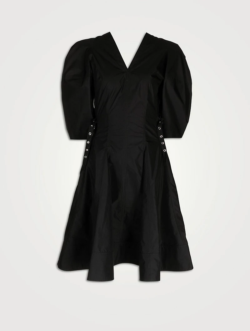 Puff-Sleeve Midi Dress