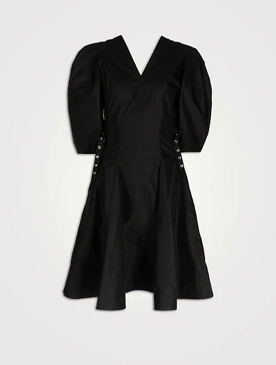 Puff-Sleeve Midi Dress