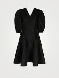 Puff-Sleeve Midi Dress