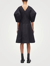 Puff-Sleeve Midi Dress