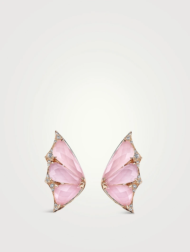 Fly By Night 18K Rose Gold Crystal Haze Stud Earrings