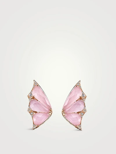 Fly By Night 18K Rose Gold Crystal Haze Stud Earrings