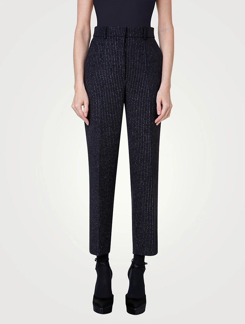 Feryn Tapered Trousers Metallic Pinstripe Print