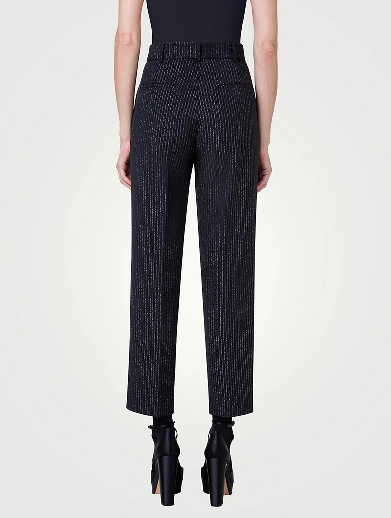 Feryn Tapered Trousers Metallic Pinstripe Print