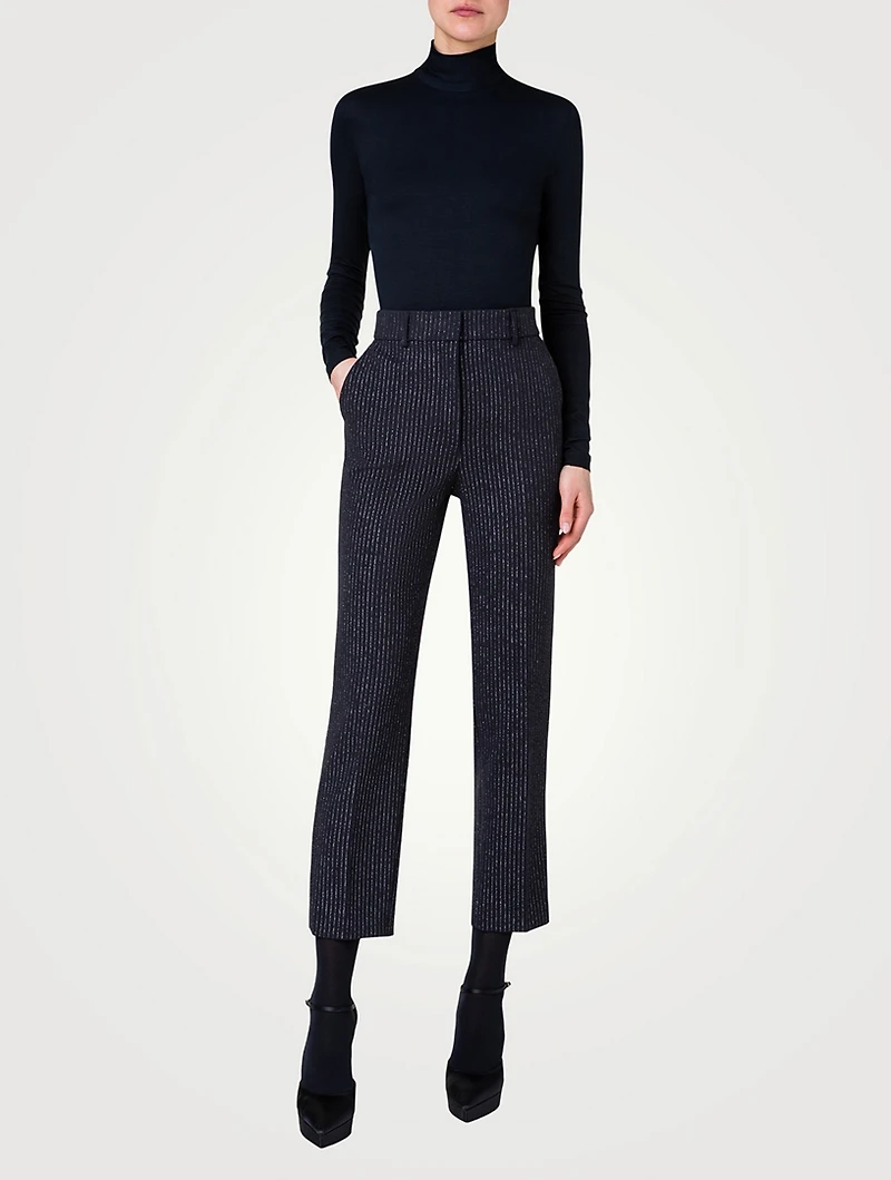 Feryn Tapered Trousers Metallic Pinstripe Print