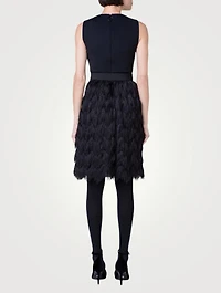Fringe-Trimmed Belted Dress
