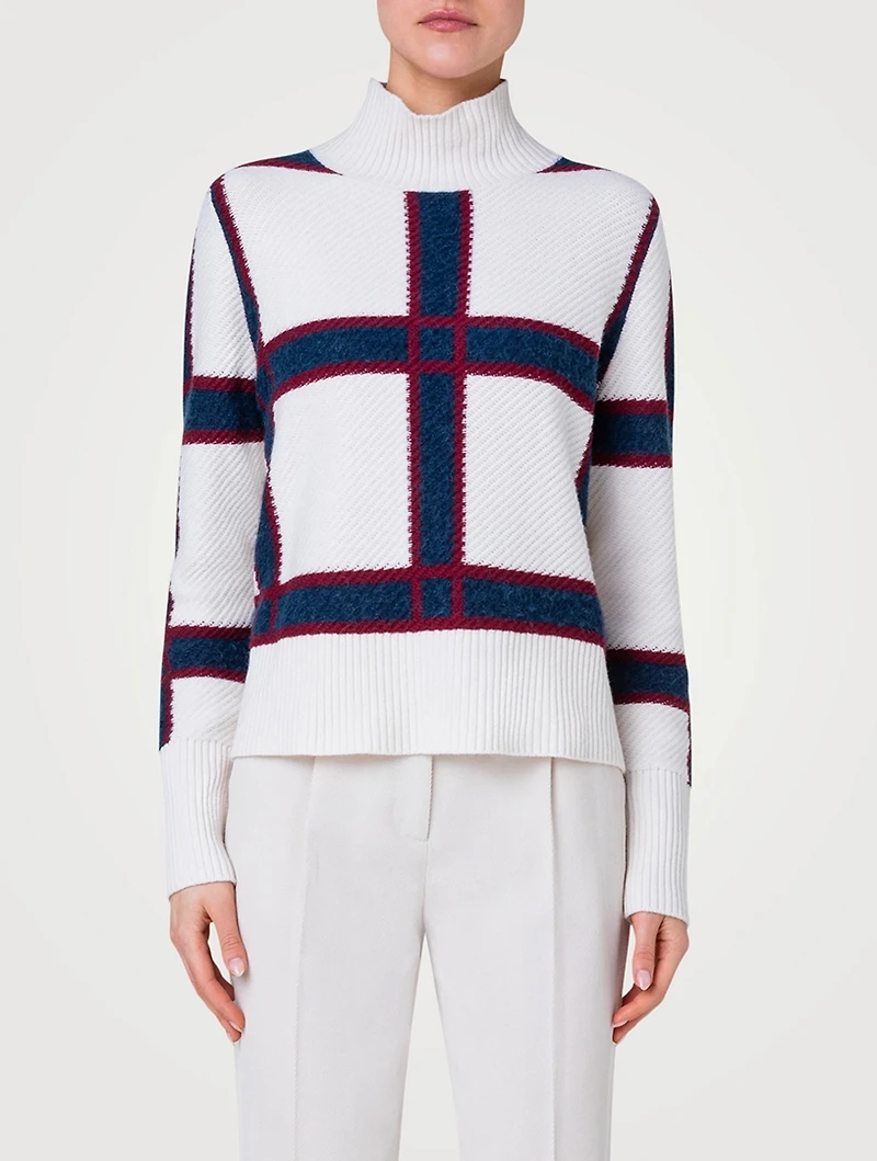 Check Intarsia Sweater
