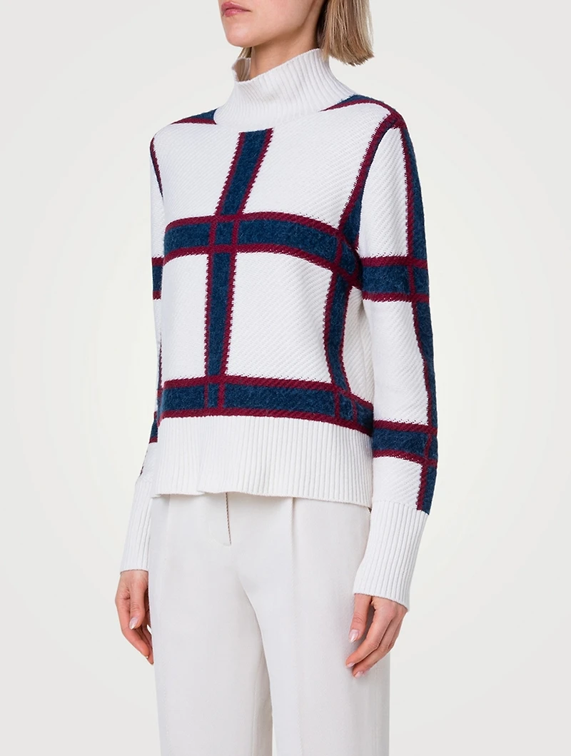 Check Intarsia Sweater