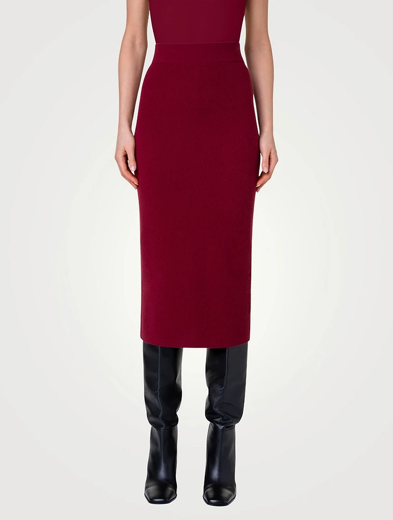 Rib-Knit Pencil Skirt