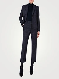 Single-Breasted Blazer Metallic Pinstripe Print