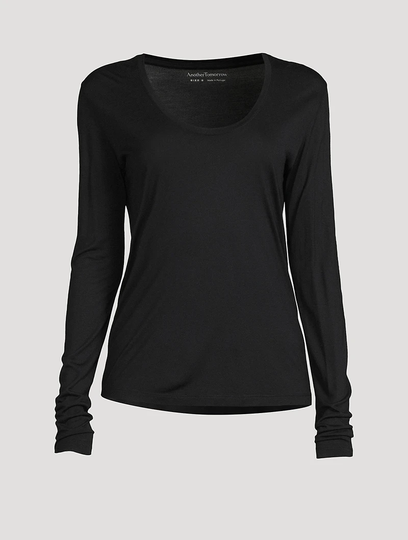 Scoopneck Long-Sleeve Top