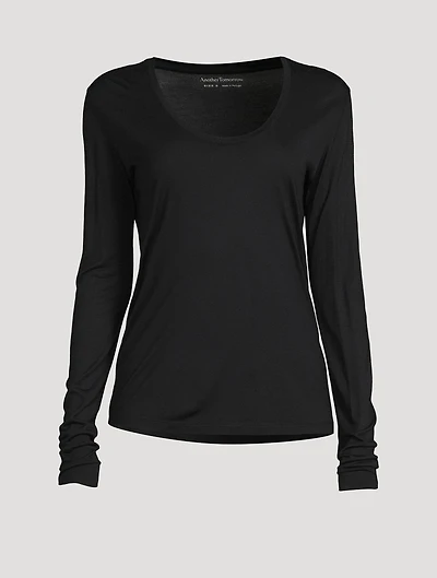 Scoopneck Long-Sleeve Top