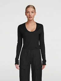 Scoopneck Long-Sleeve Top