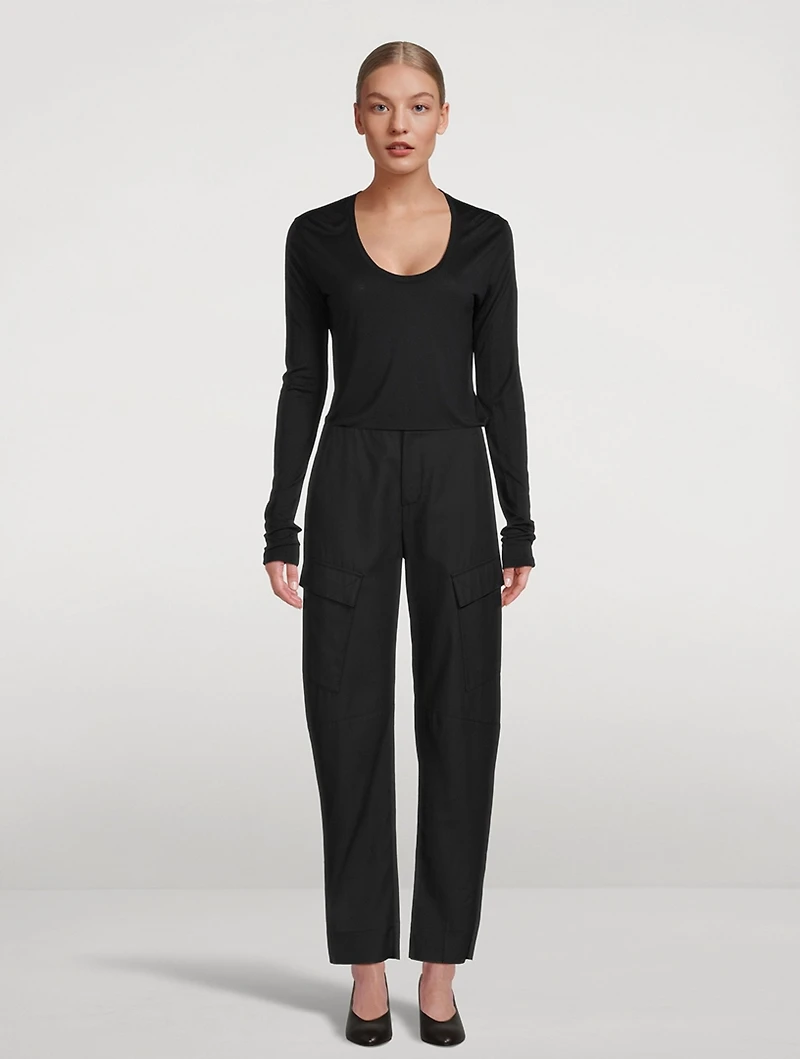 Scoopneck Long-Sleeve Top