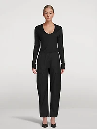 Scoopneck Long-Sleeve Top