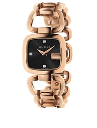 G-Gucci Rose Goldtone Bracelet Watch With Diamonds