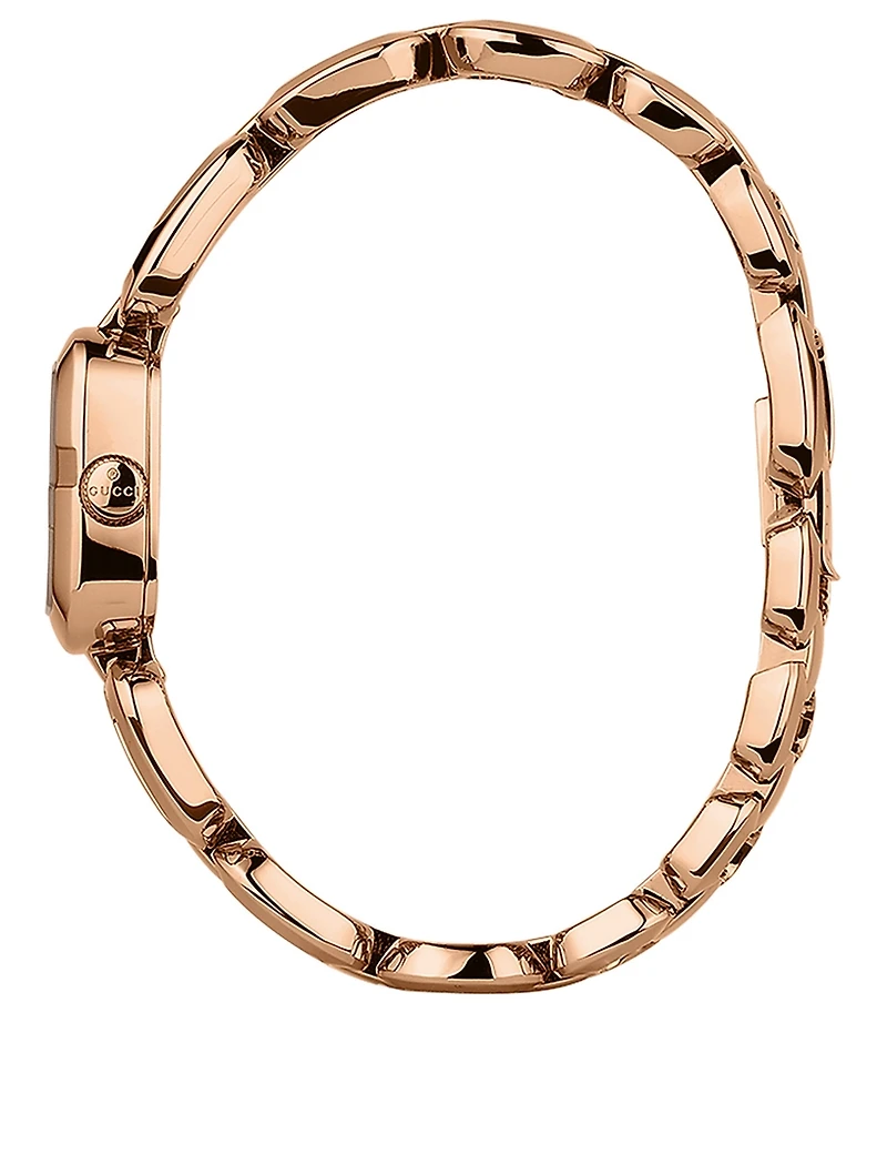 G-Gucci Rose Goldtone Bracelet Watch With Diamonds