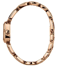 G-Gucci Rose Goldtone Bracelet Watch With Diamonds