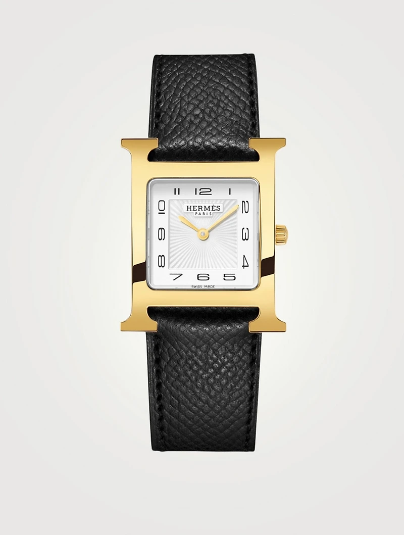 Heure H MM Leather Strap Watch