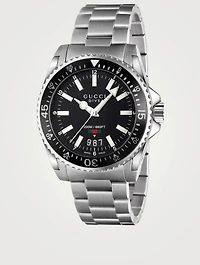 Large Gucci Dive Steel Bracelet Watch