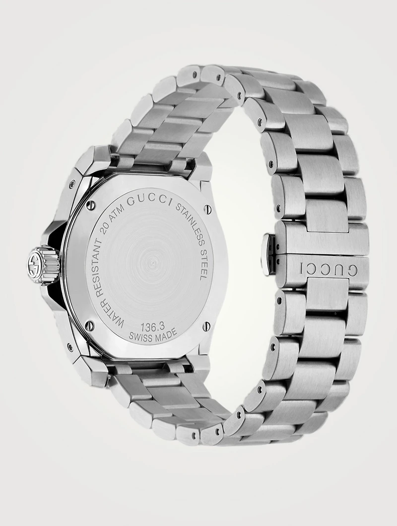 Large Gucci Dive Steel Bracelet Watch