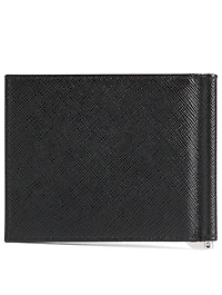 Saffiano Leather Wallet With Money Clip