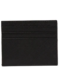 Saffiano Leather Logo Card Holder