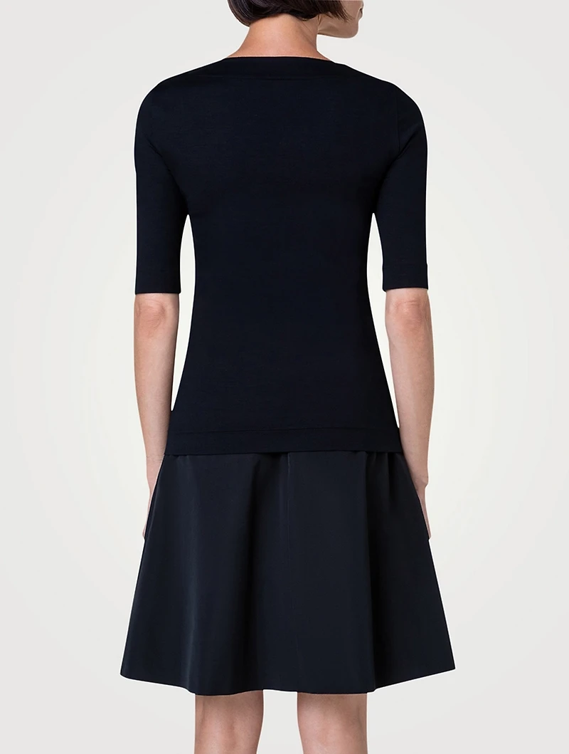 Cotton Stretch Squareneck Top