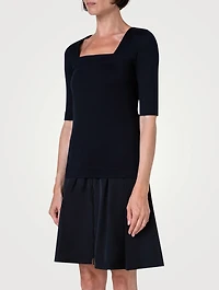 Cotton Stretch Squareneck Top