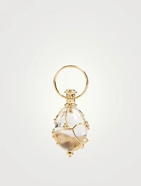 18K Gold Vine Amulet With Crystal And Diamonds