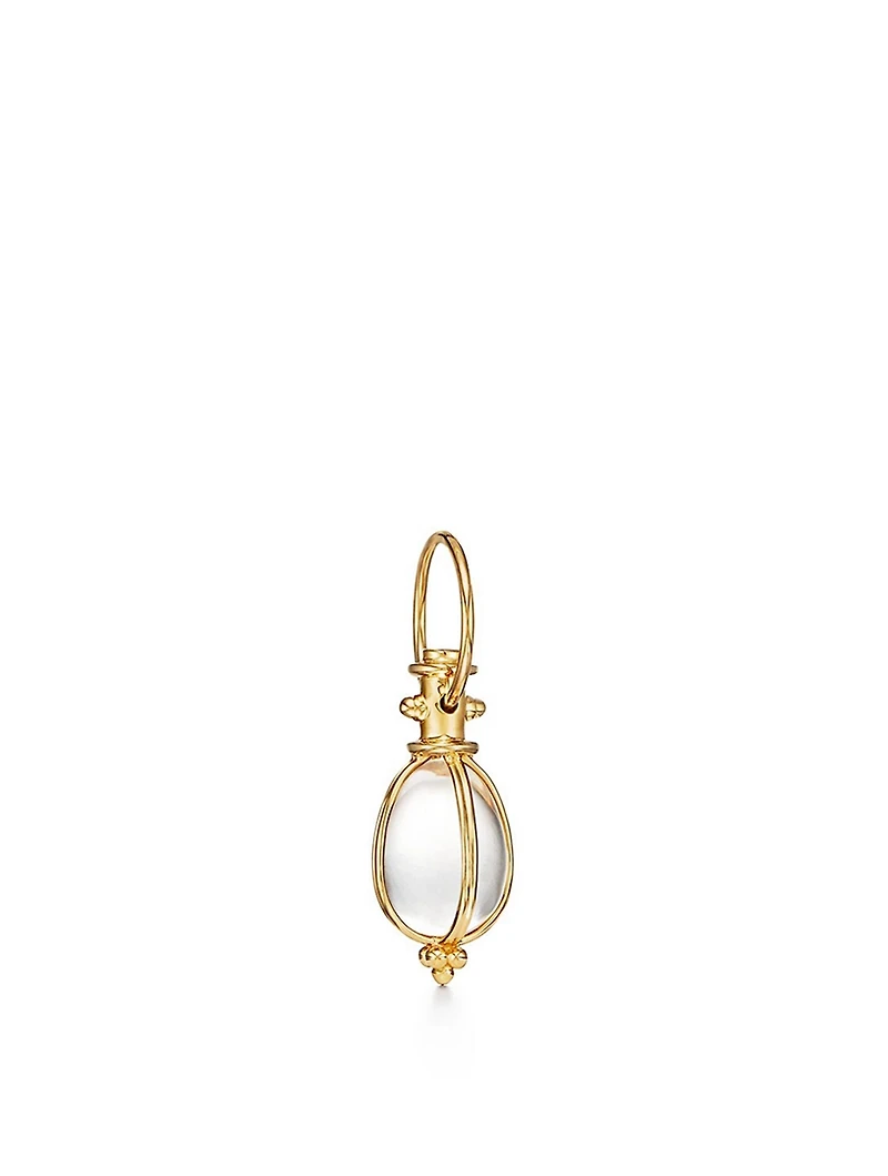 18K Gold Original Rock Crystal Amulet Pendant